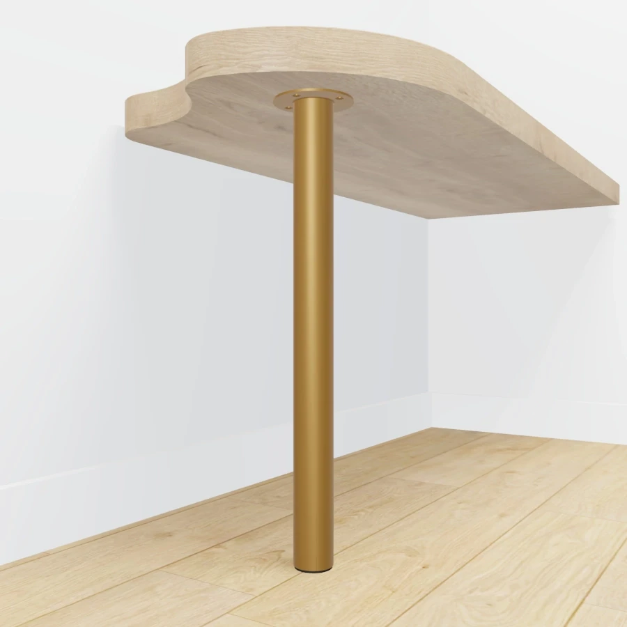 Tischbein Gold rund