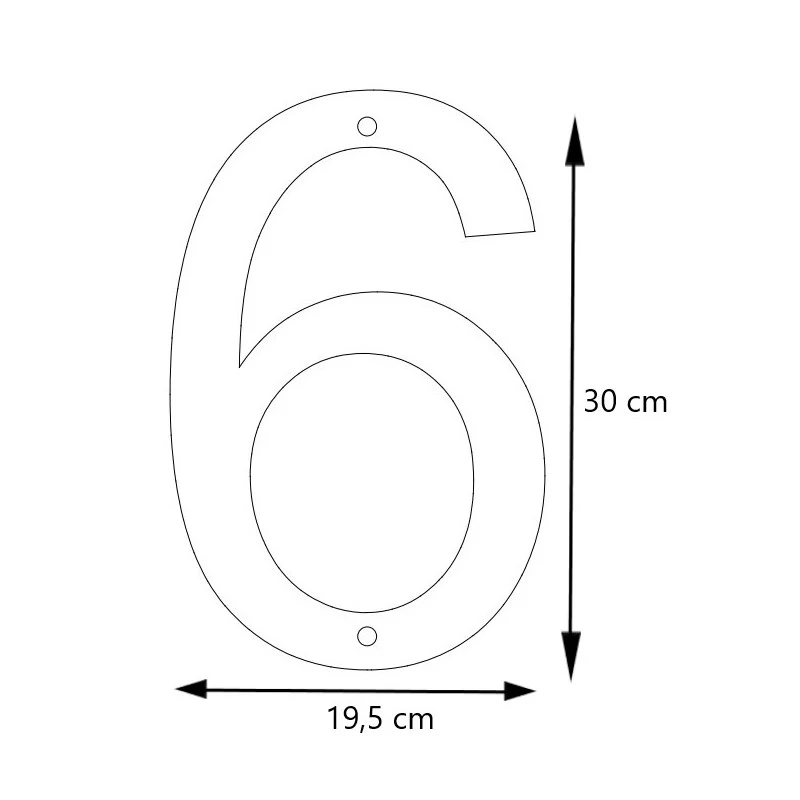 LIROdesign - Hausnummer Edelstahl XL - Nr. 6
