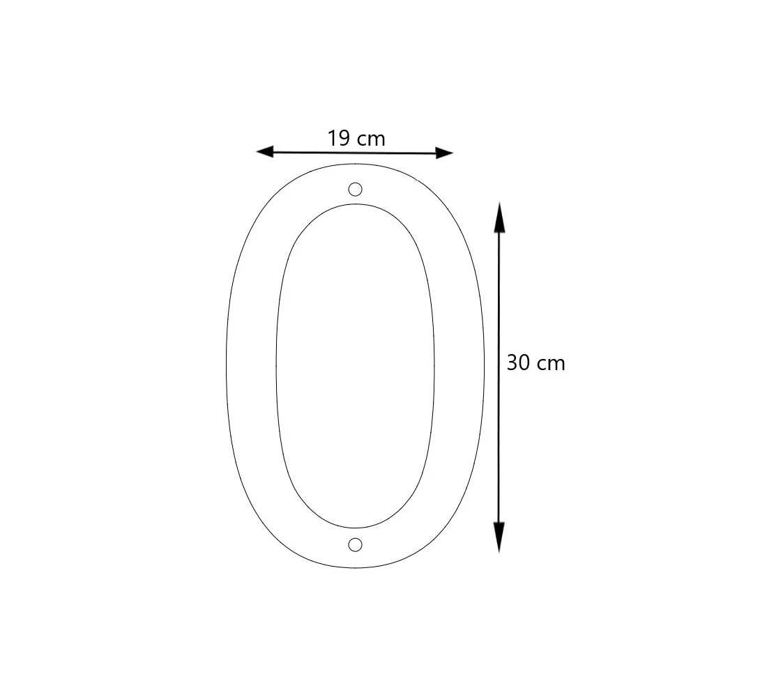 LIROdesign - Hausnummer Edelstahl XL - Nr. 0