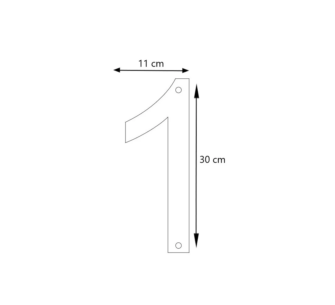 LIROdesign - Hausnummer Cortenstahl XL - Nr. 1