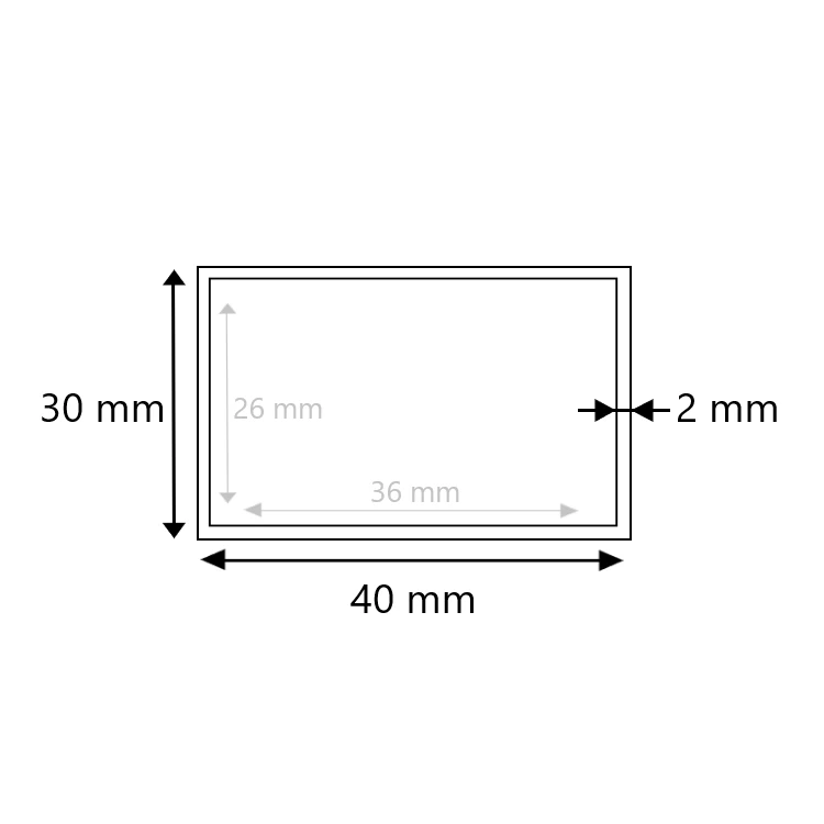 Edelstahl Vierkantrohr ungeschliffen 40x30x2