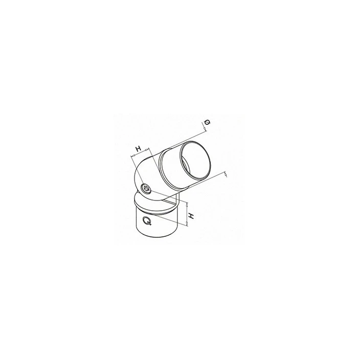 Variabler Eckverbinder -90° zu 90° für Rohr Ø33,7