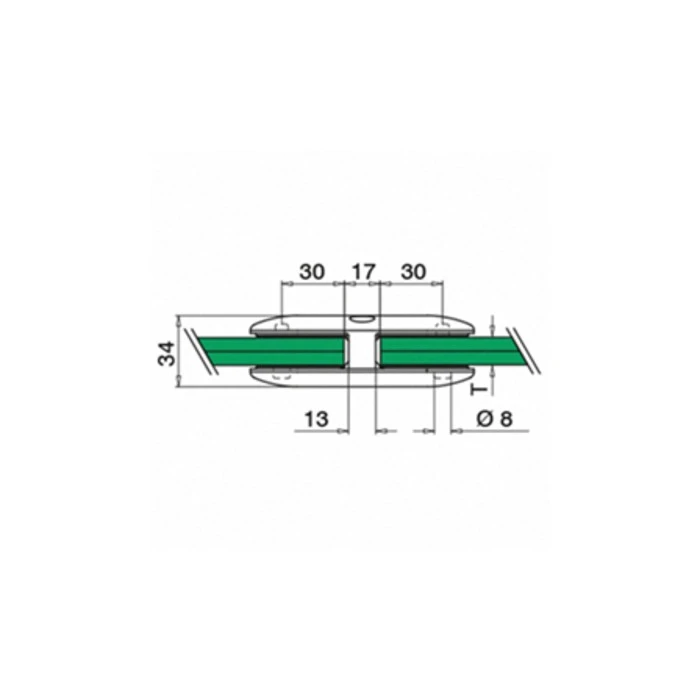Glasverbinder Modell 2870 für flachen Anschluss