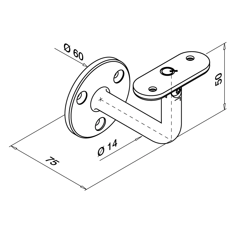 Variabler handlaufhalter flaches Geländer