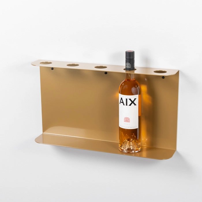 LIROdesign Weinregal - Flaschenregal Bordeaux Gold - L