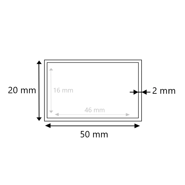 Edelstahl Vierkantrohr ungeschliffen 50x20x2