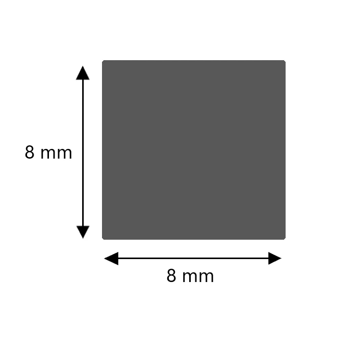 Edelstahl vollmaterial vierkant 8 mm