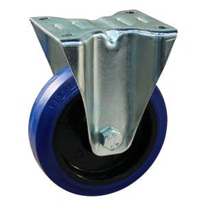 Bockrolle | 125mm | Elastisches blaues Gummiband | Kunststoffrand | Kugellager