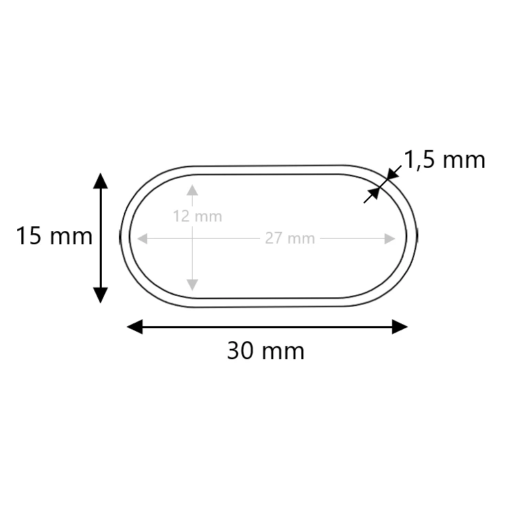 Schwarze Garderobenstange oval 30x15