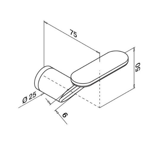 Handlauf gun metal oval - 48x20