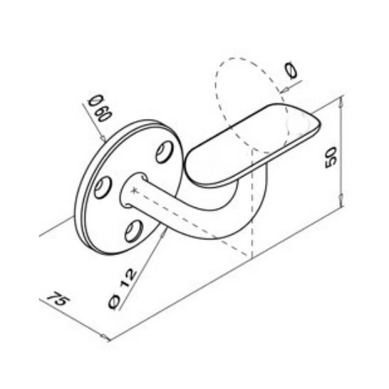 Handlauf schwarz rund - Ø42,4 mm