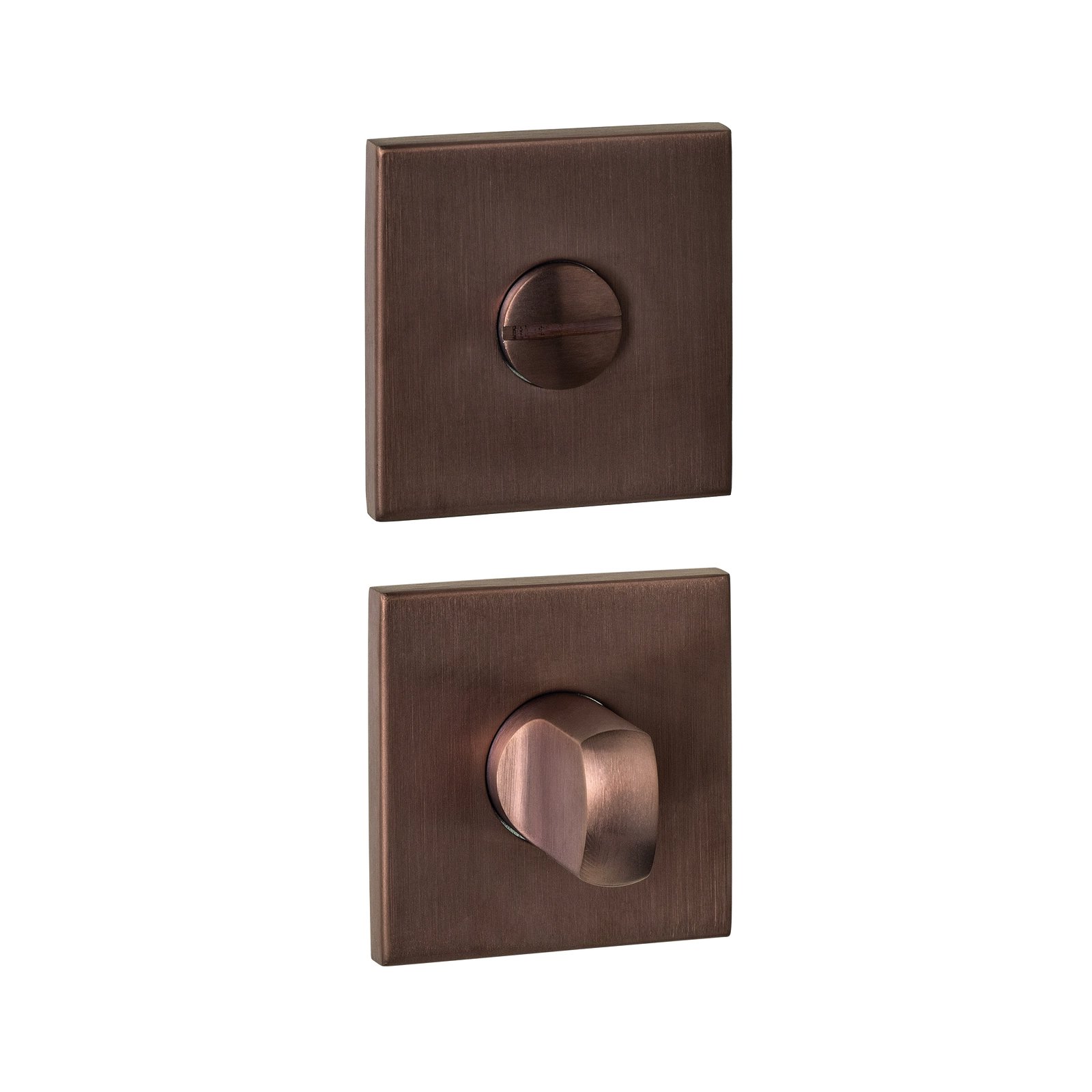 Intersteel Bad/WC Rosetten verdeckt 53x53x6mm mit Stift 6-8mm PVD bronze