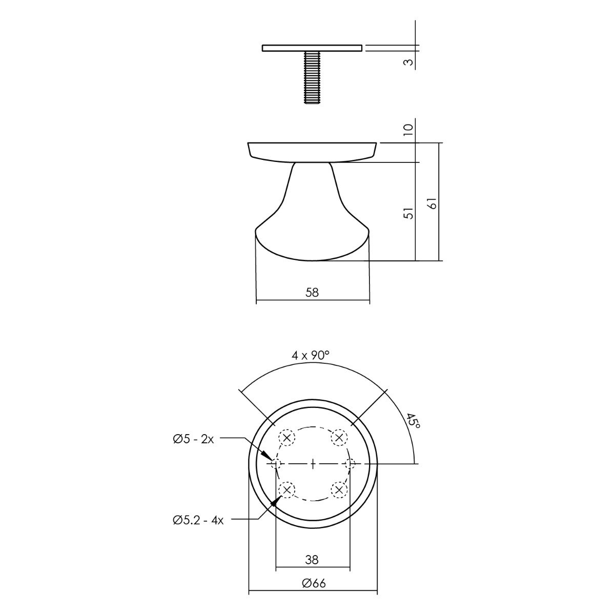 Intersteel Basis Haustürset Schutzbeschlag SKG*** rund Edelstahl schwarz mit Kernziehschutz