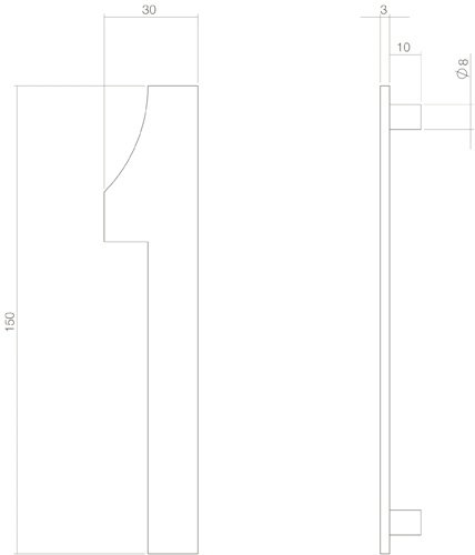 Intersteel Hausnummer 1 150 mm Edelstahl/Schwarz matt