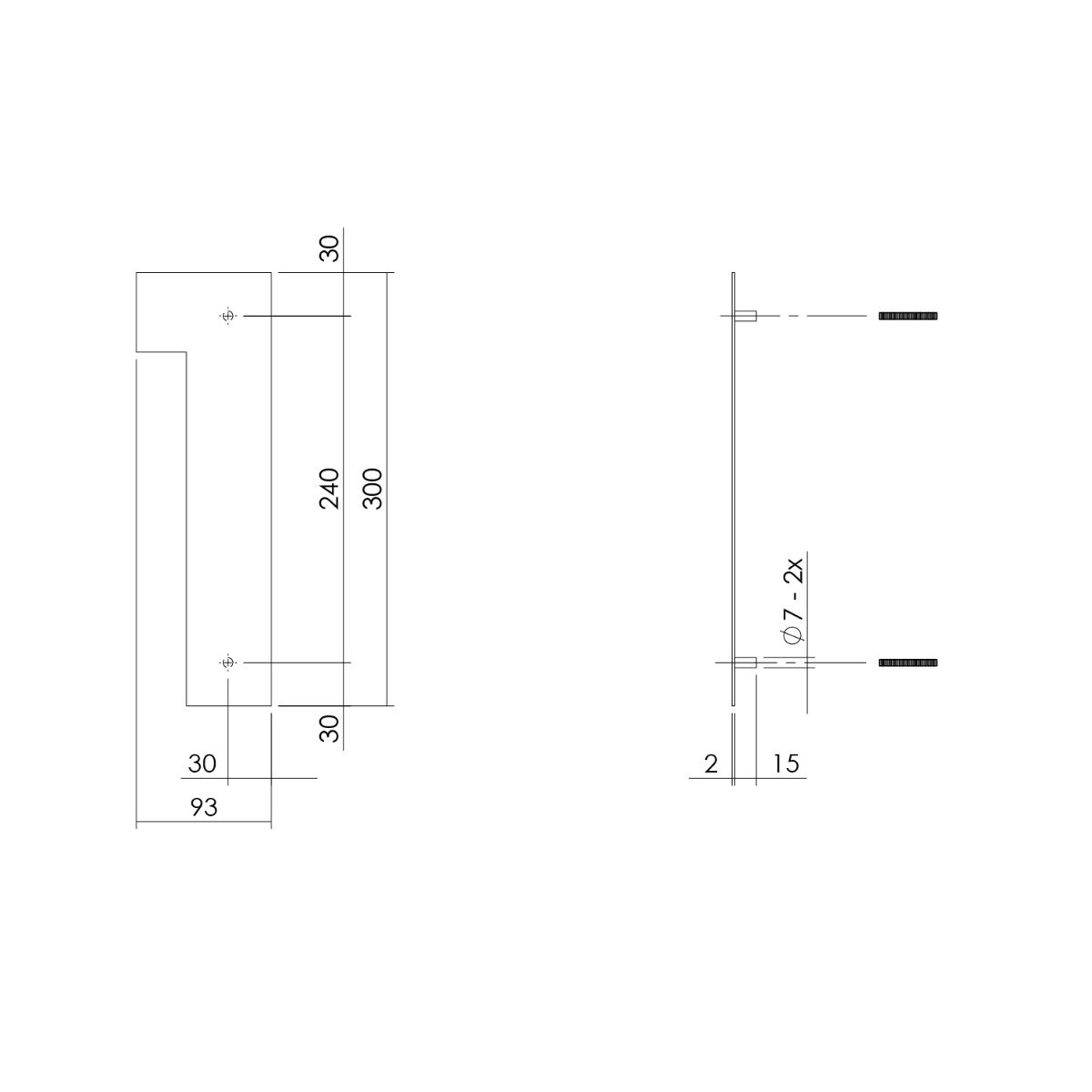 Intersteel Hausnummer 1 XL Höhe 30 cm Edelstahl gebürstet