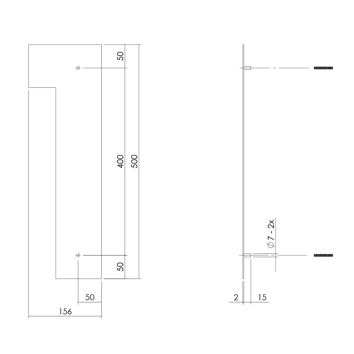 Intersteel Hausnummer 1 XXL Höhe 50 cm Edelstahl/Mattschwarz