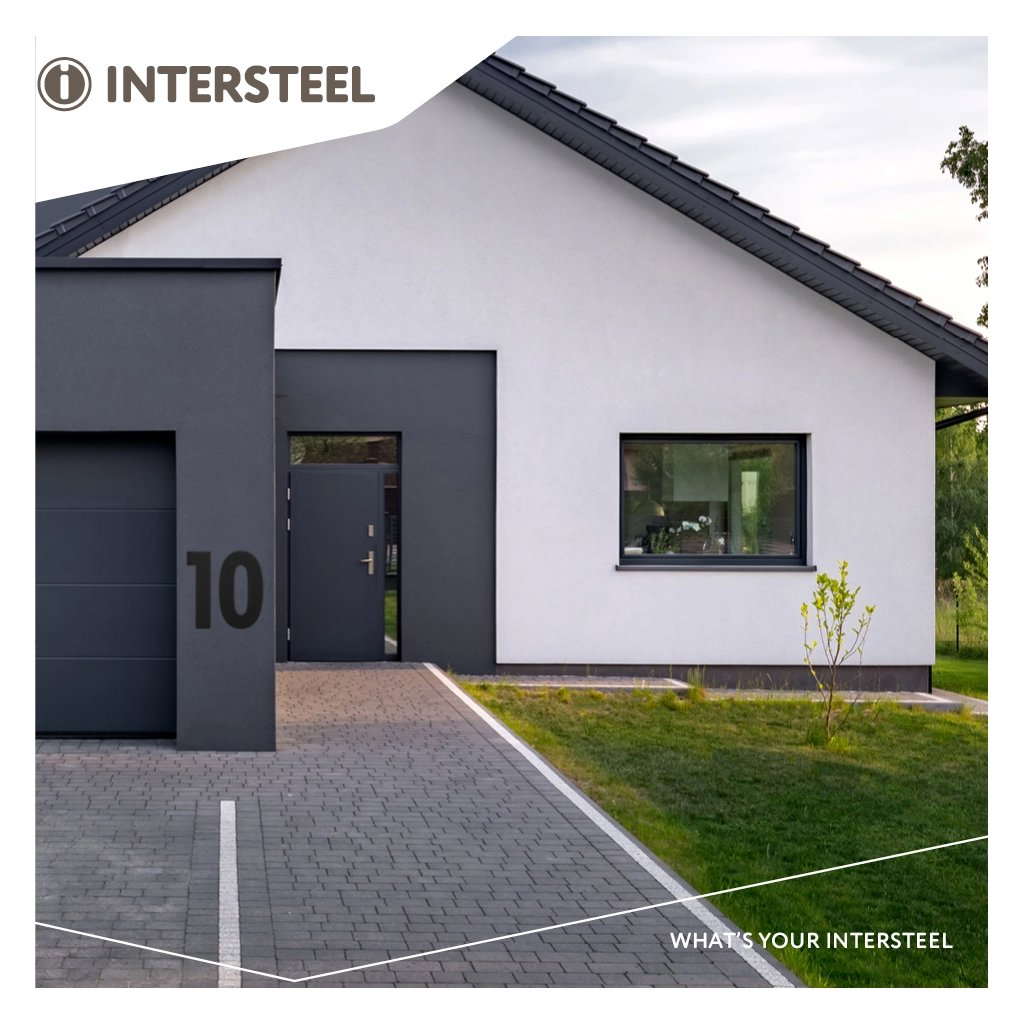 Intersteel Hausnummer 1 XXL Höhe 50 cm Edelstahl/Mattschwarz