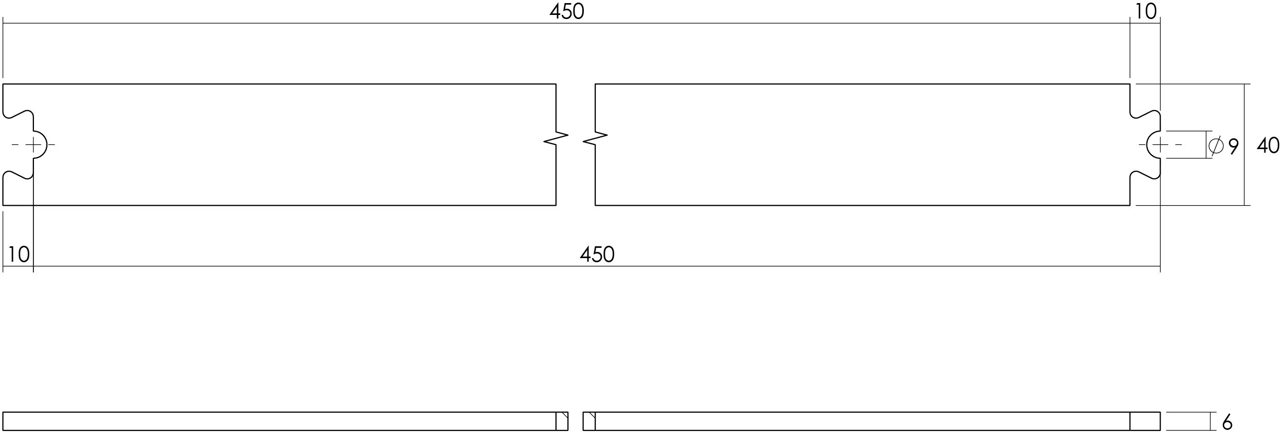 Intersteel Schiebetürsystem - Zwischenschiene 45 cm Schwarz