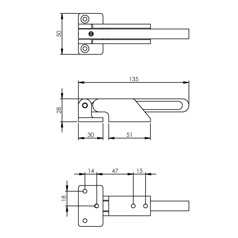 Intersteel Sperrbügel Curve nach innen drehend Edelstahl gebürstet