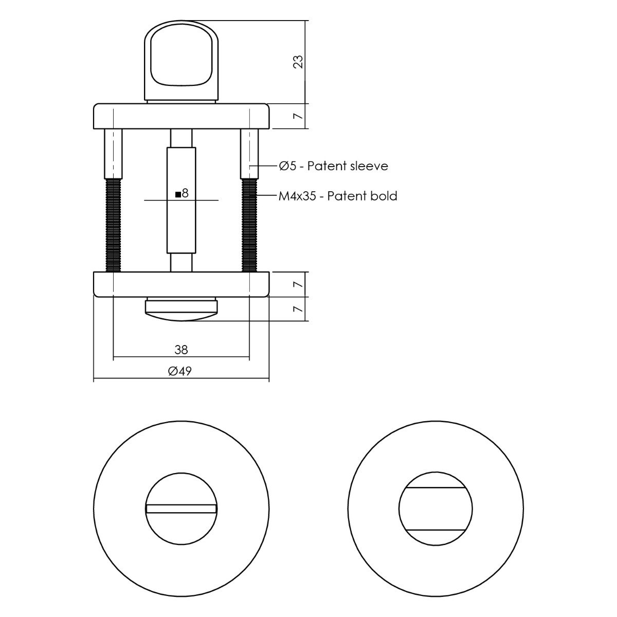 Intersteel WC-Rosette ø49x7 mm grau