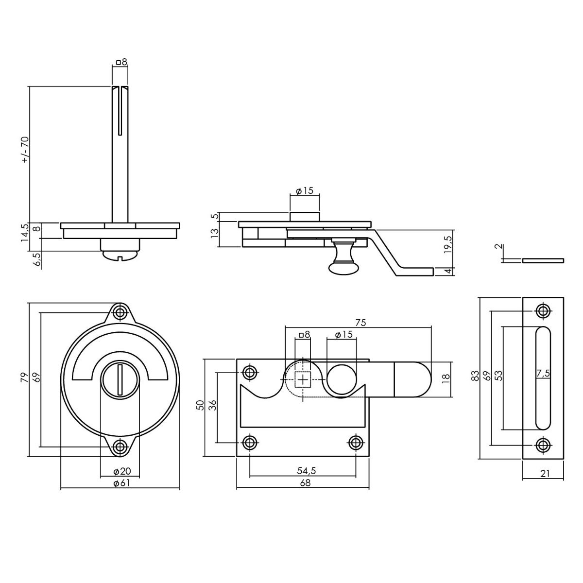 Intersteel WC Verriegelung mit Verkröpfung grün / rot Nickel