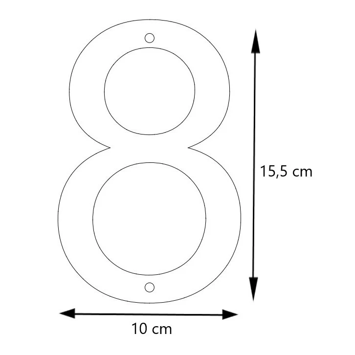 LIROdesign - Hausnummer Edelstahl - Nr. 8