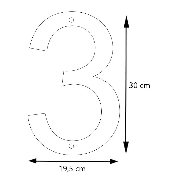 LIROdesign - Hausnummer Edelstahl XL - Nr. 3