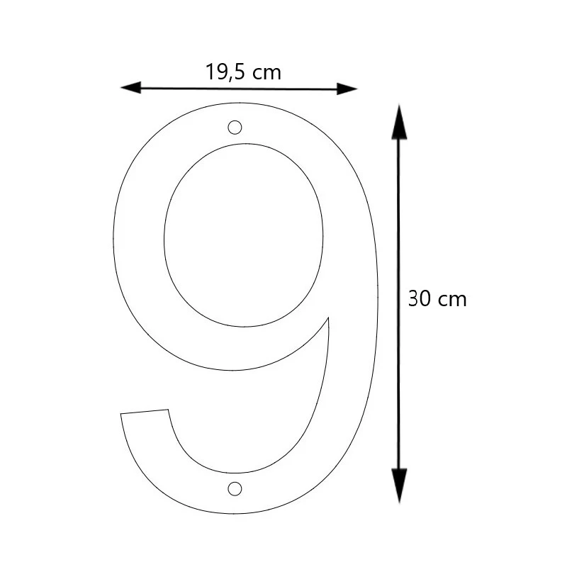 LIROdesign - Hausnummer Edelstahl XL - Nr. 9