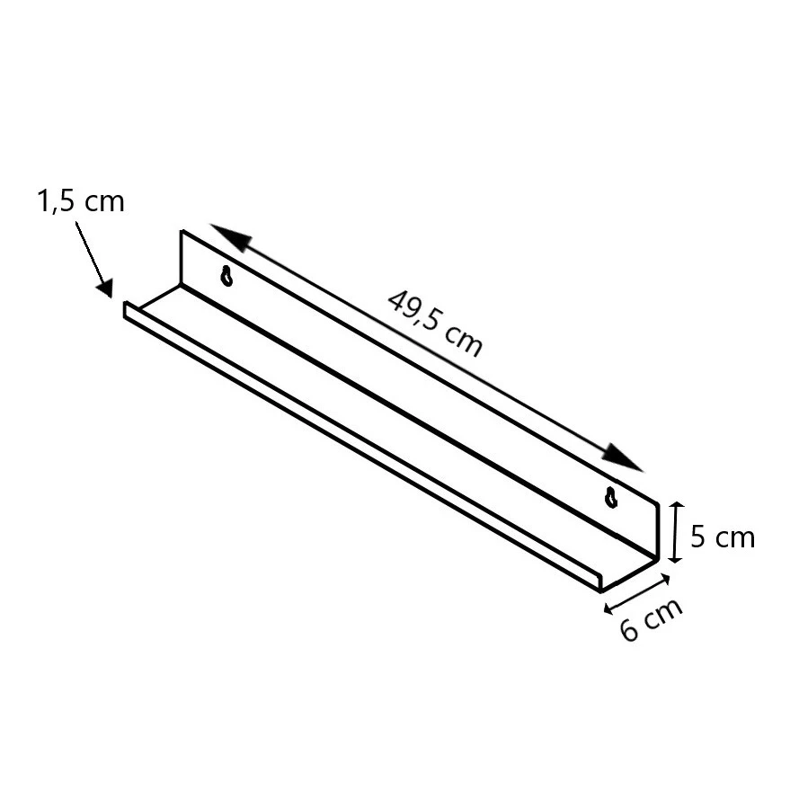 LIROdesign Wandregal - Wandablage Stockholm - 50cm