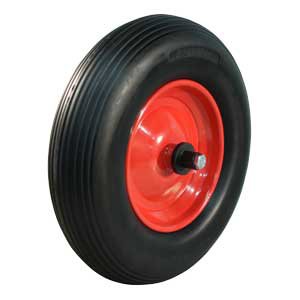 Schubkarrenrad | PU-Reifen 4,00x8 | Stahlfelge mit 130 mm Achse