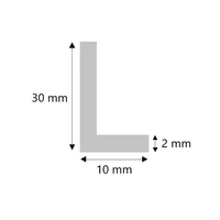 Aluminium Winkelprofil 30x10x2