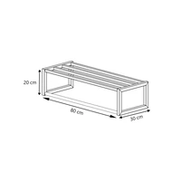 LIROdesign Garderobe Lissabon - Wandgarderobe Schwarz - 80cm