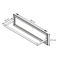 LIROdesign Garderobe Berlin - Wandgarderobe Schwarz - 100cm
