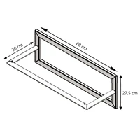 LIROdesign Garderobe Berlin - Wandgarderobe Schwarz - 80cm