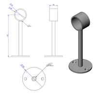 Abstandhalter Schwarz Ø32mm (offen) L=130mm