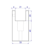 Handlauf Gold rechteckig - 40x20