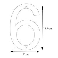 LIROdesign - Hausnummer Edelstahl - Nr. 6