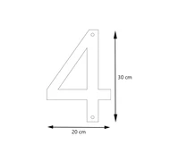 LIROdesign - Hausnummer Edelstahl XL - Nr. 4