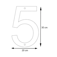 LIROdesign - Hausnummer Edelstahl XL - Nr. 5