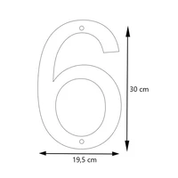 LIROdesign - Hausnummer Edelstahl XL - Nr. 6