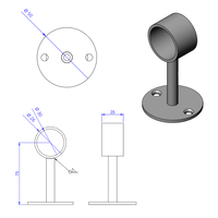 Abstandhalter Bronze Ø25mm (offen) L=75mm