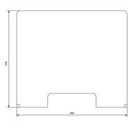 Hustentrennwand aus Kunststoff mit T-Bein aus Edelstahl 800x800mm