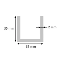 Aluminium U-Profil 35x35x35x2 mm