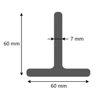 Stahl T-Profil warmgewalzt 60x60x7