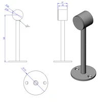 Abstandhalter Bronze Ø25mm (geschlossen) L=130mm