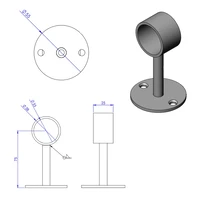 Abstandhalter Bronze Ø32mm (offen) L=75mm