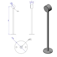 Abstandhalter Schwarz Ø32mm (geschlossen) L=300mm