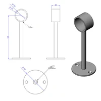 Abstandhalter weiß Ø25mm (offen) L=130mm