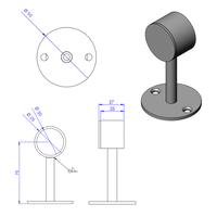 Abstandhalter weiß Ø25mm (geschlossen) L=75mm