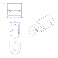 Flansch Ø15 weiß (blind)